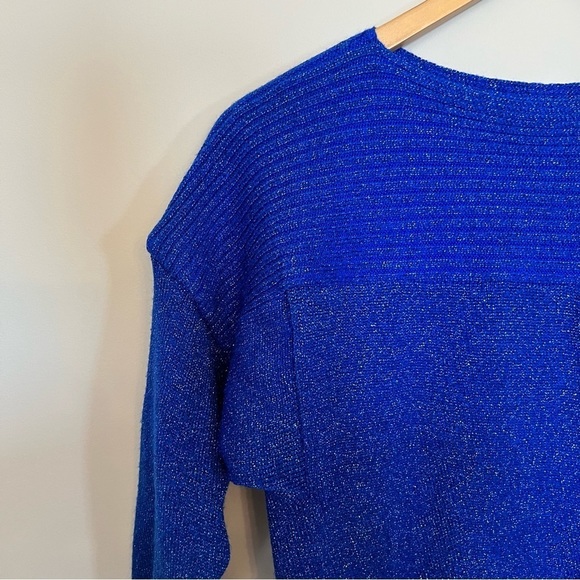 Marella Vintage 80’s Blue Sparkly Sweater - Picture 7 of 8